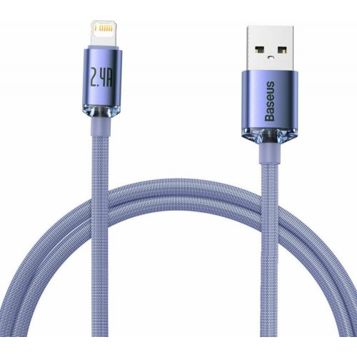 CABLE BASEUS USB A TO LIGHTNING 2.4A CRYSTAL SHINE 1.2m CAJY000005 PURPLE