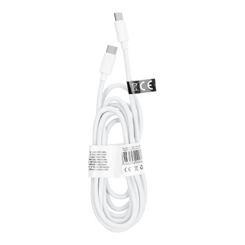 CABLE TYPE C TO TYPE C POWER DELIVERY PD60W 3A C293 2 METER WHITE