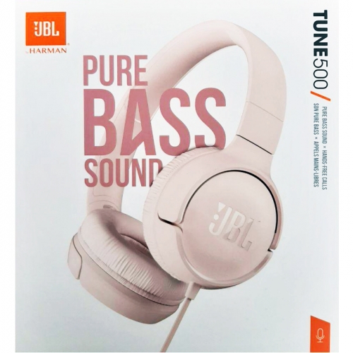 JBL TUNE 500 WIRED HEADPHONES PINK