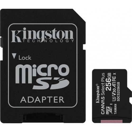 KINGSTON CANVAS SDXC 256GB CLASS 10 UHS-I + ADAPTOR SDCS2/256GB