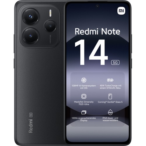 XIAOMI REDMI NOTE 14 128GB 6GB 5G DUAL BLACK 24094RAD4G