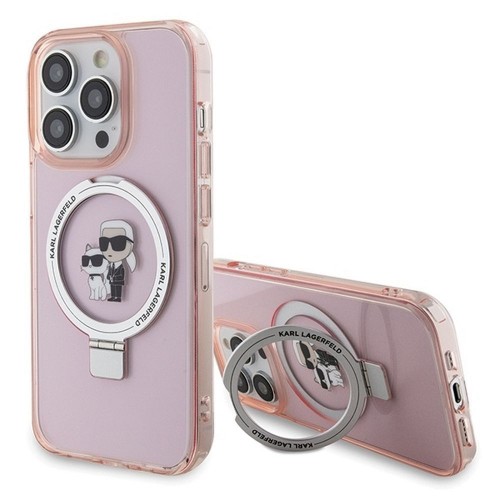 ΘΗΚΗ ΓΙΑ APPLE IPHONE 15 PRO FACEPLATE MAGSAFE RINGSTAND KC KARL LAGERFELD KLHMP15XHMRSKCP PINK